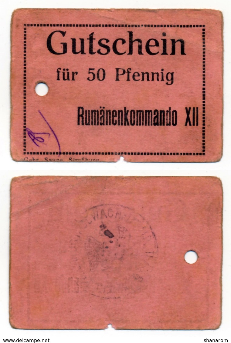 1914- 1918 // P.O.W. // Bon De Prisonnier De Guerre RUSSE // RUMÄNENKOMMANDO XII // 50 Pfenning - Bons & Nécessité