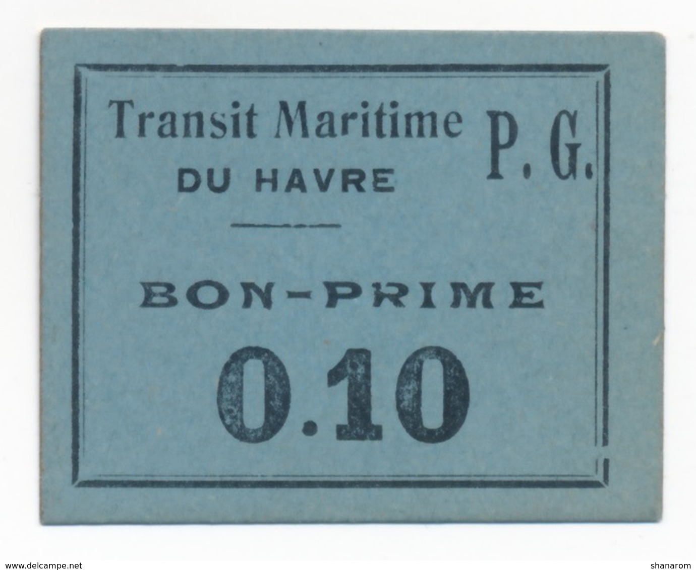 1914- 1918 // P.O.W. // Bon De Prisonnier De Guerre // TRANSIT MARITIME DU HAVRE  // Bon De 0.10 - Bons & Nécessité
