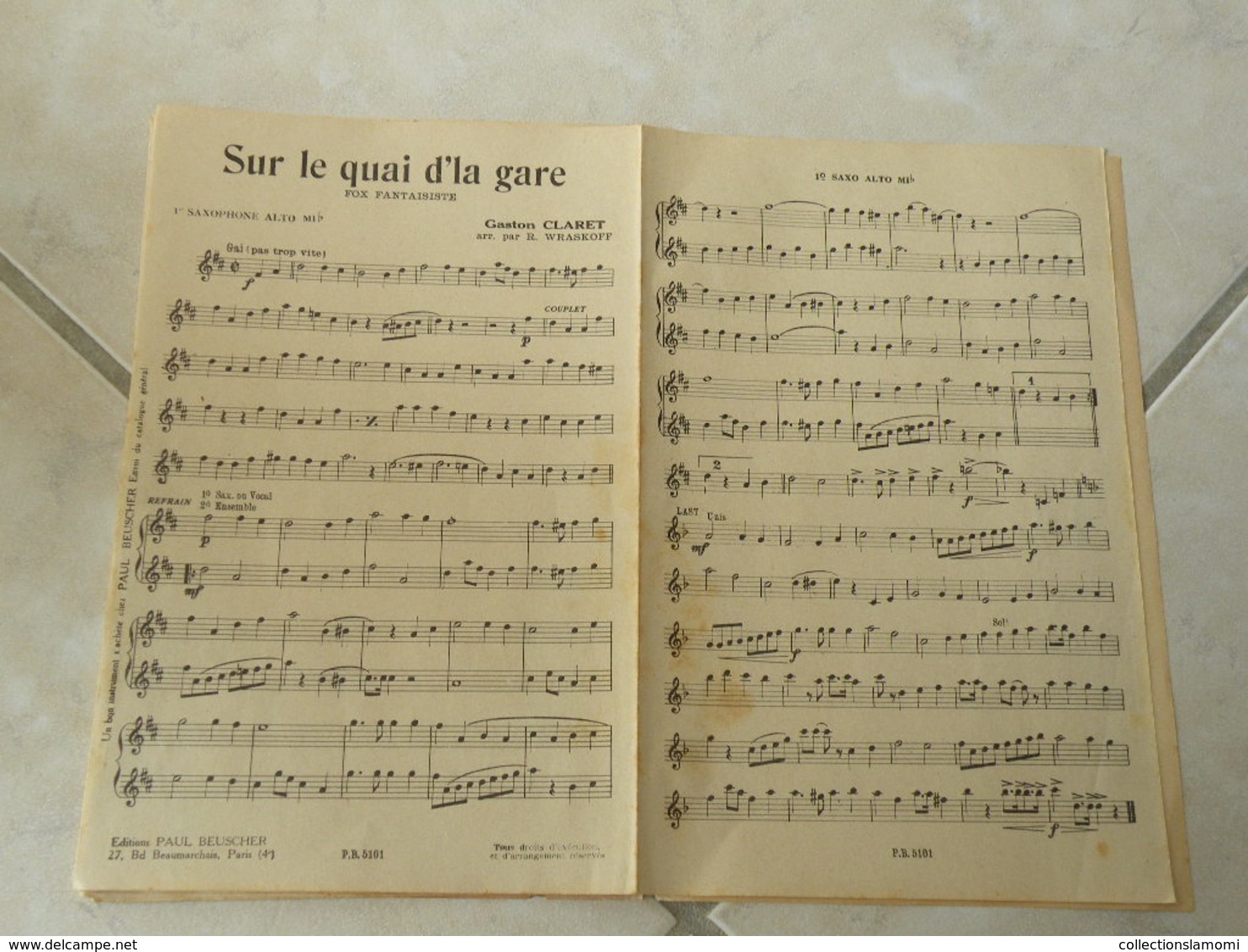 Sur le quai d'la gare -(Paroles Jean Vorcet)-(Musique Gaston Claret) Partition1935 pour orchestre