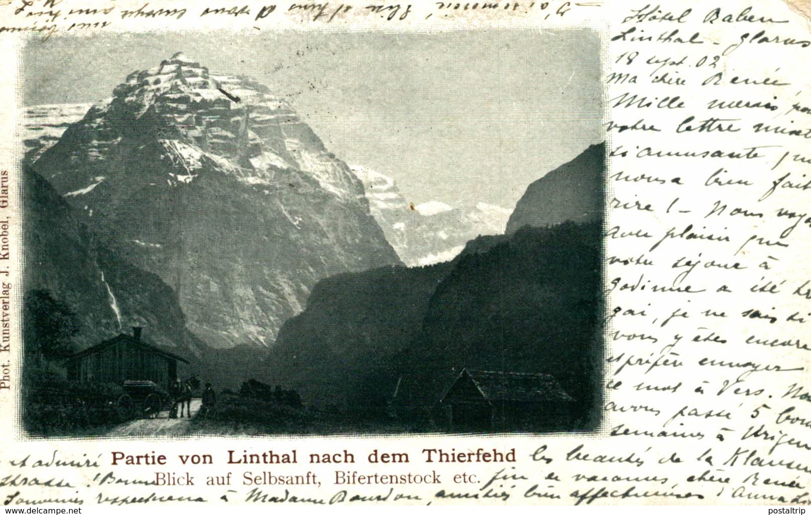 1902 PARTIE VON LINTHAL NACH DEM THIERFEHD BLICK AUF SELBSANFT BIFERTENSTOCK ETC - Linthal