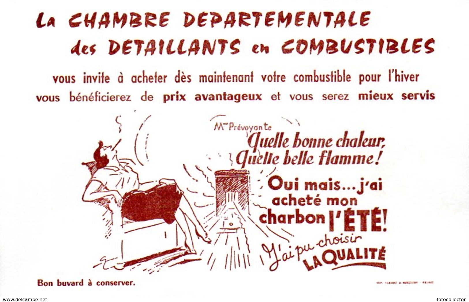 Buvard Chambre Départementale Des Détaillants En Combustible - Öl & Benzin