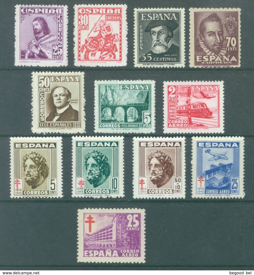 SPAIN - 1948 - MNH/** - YEAR COMPLETE - Yv 775-783 PA 237-239 Edifil 1019 1033-1043 -  Lot 19557 - Années Complètes