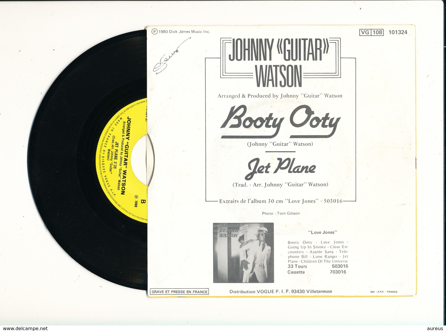 JOHNNY " GUITAR " WATSON  " BOOTY OOTY " Disque DJM RECORDS 1980   TRES BON ETAT - Rock