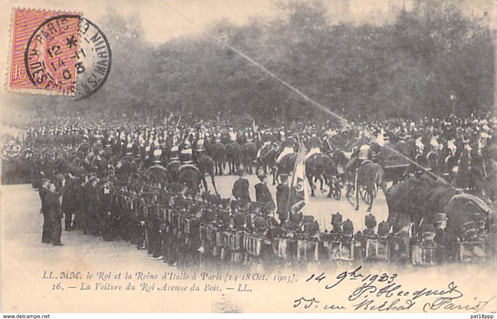 EVENEMENT Réception Event ITALIA Italie - PARIS 1903 : Le ROI Et La REINE D'ITALIE - La Voiture Du Roi Av. Du Bois - CPA - Réceptions