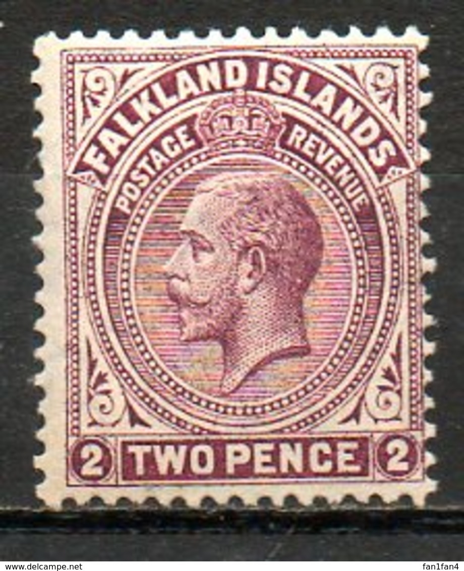 AMERIQUE DU NORD - FALKLAND - (Colonie Britannique) - 1912-14 - N° 28 - 2 P. Brun-lilas - (George V) - Falkland Islands