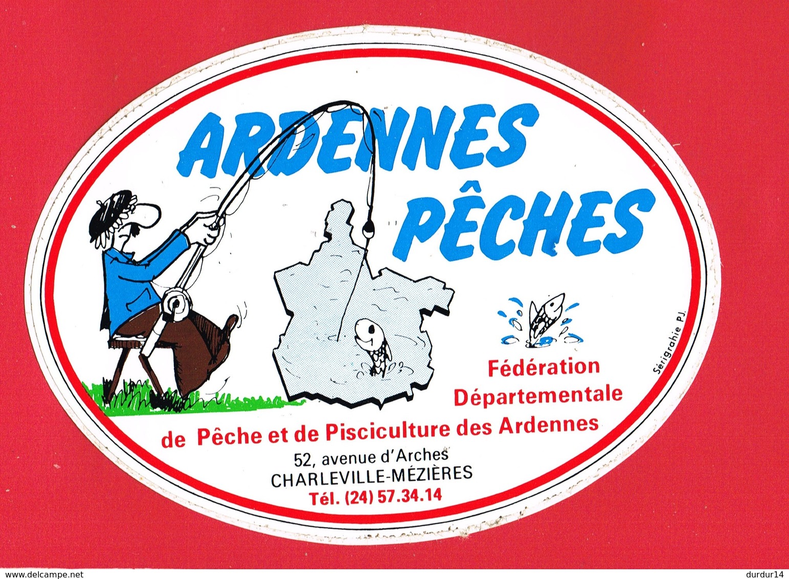 1 Autocollant ARDENNES PÊCHES Fédération De Pêche ... CHARLEVILLE MEZIERES - Aufkleber