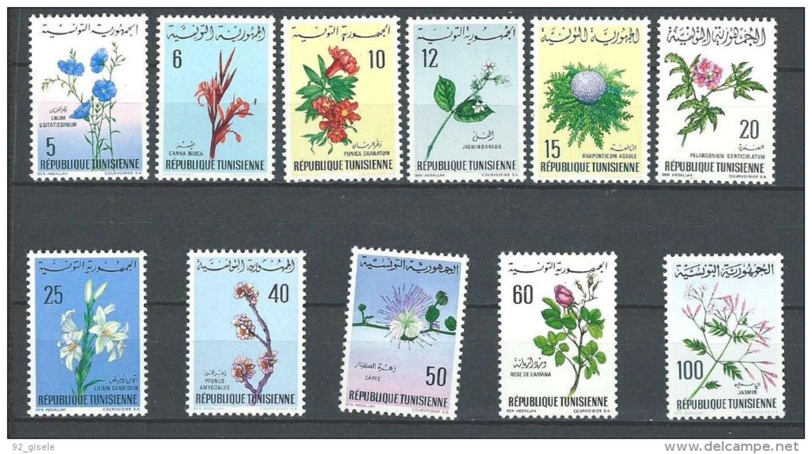 Tunisie YT 640 à 650 " Fleurs " 1968-69 Neuf** - Tunisie (1956-...)