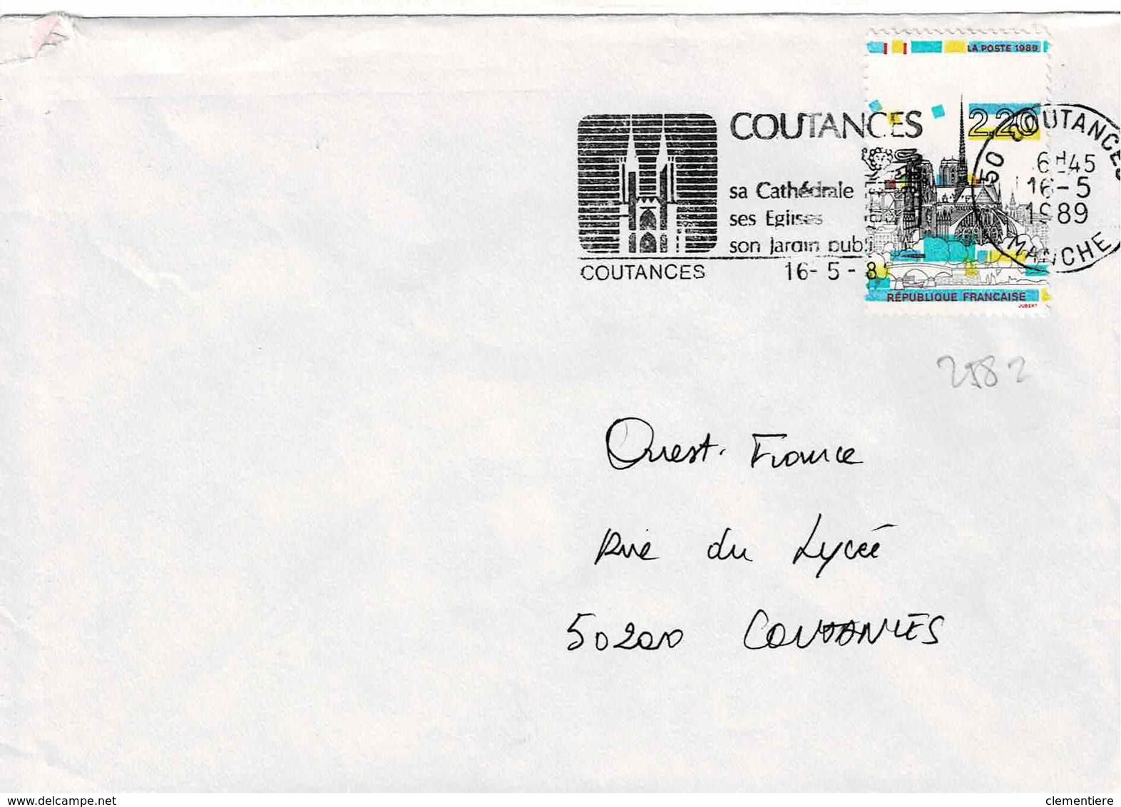 TP N ° 2582 Seul Sur Enveloppe De Coutances - 1961-....