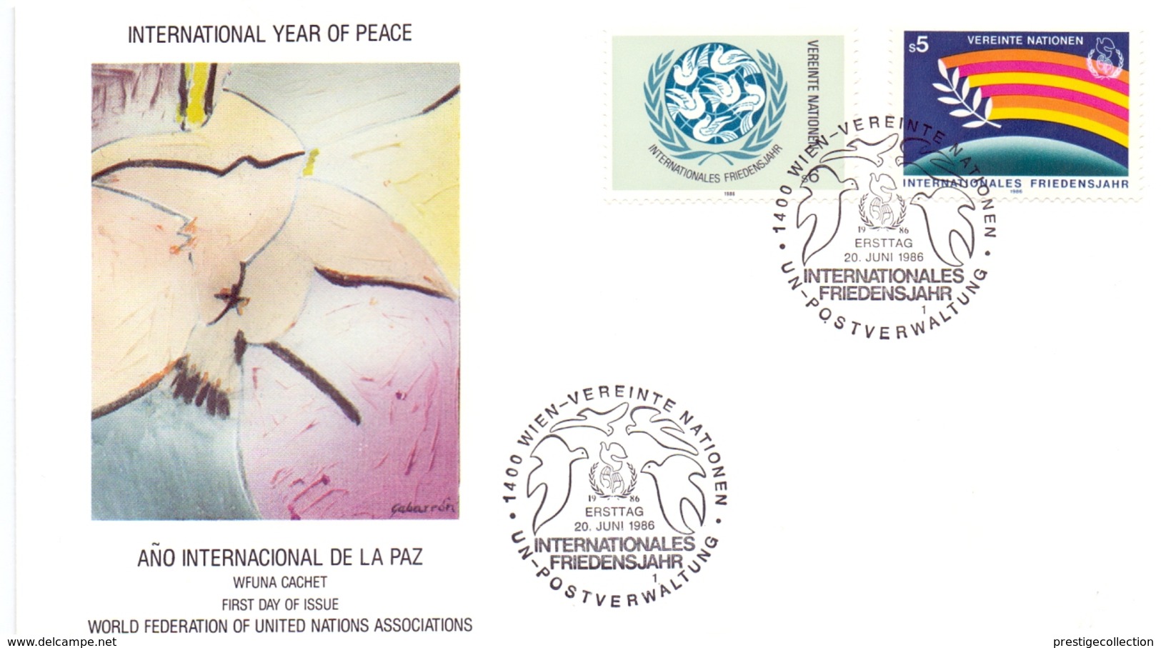 WIEN INTERNATIONAL YEAR PEACE 1986 COVER   (MAGG190002) - Emissioni Congiunte