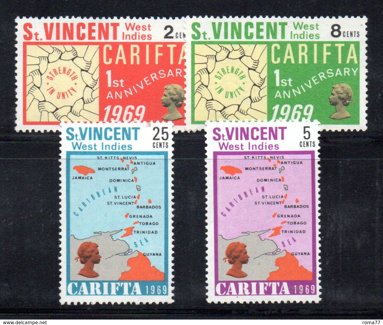 CI1046 - SAINT VINCENT 1969, Serie Yvert N. 254/257   ***  Carifta - St.Vincent (1979-...)