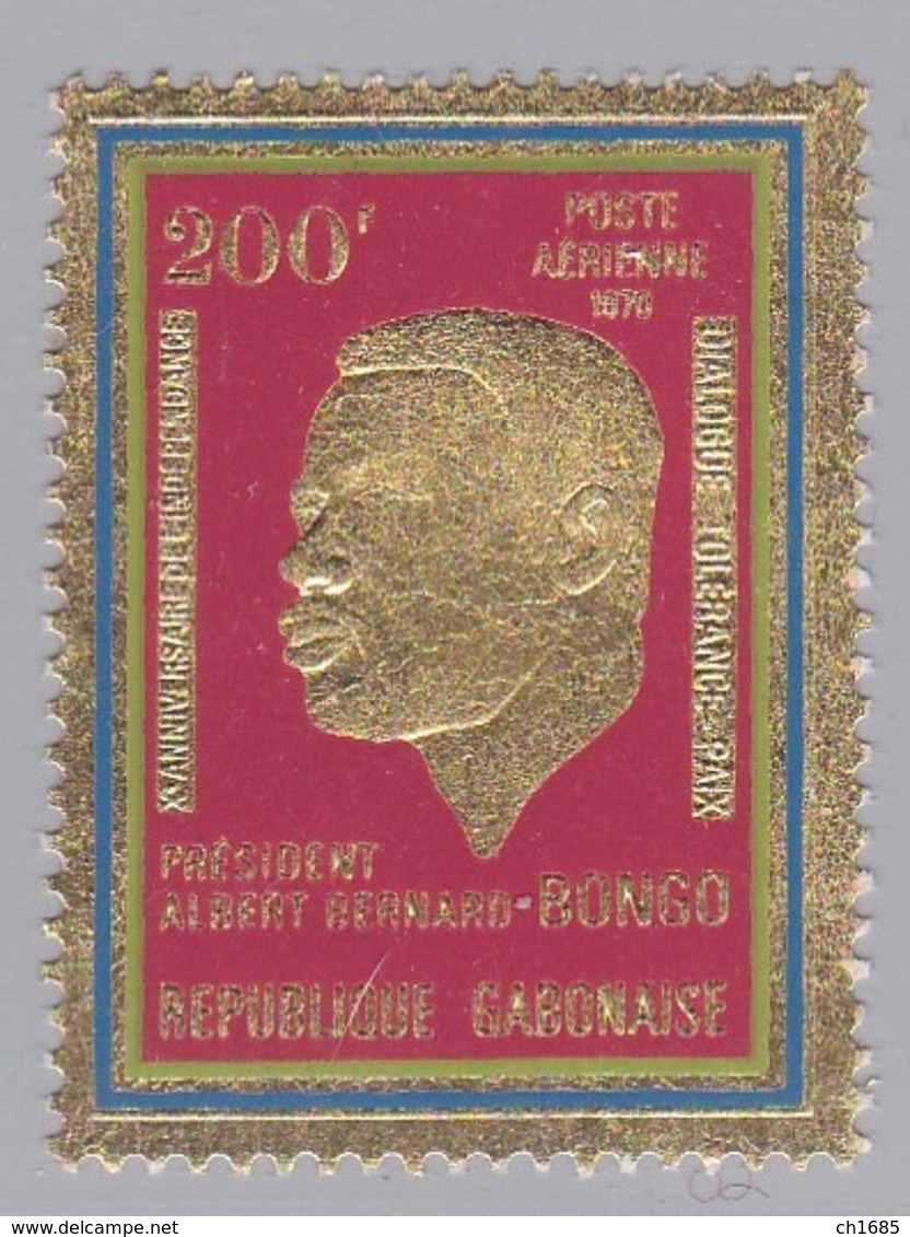 GABON : PA 103 Président Bongo Rouge Et Or Neuf XX - Gabon (1960-...)