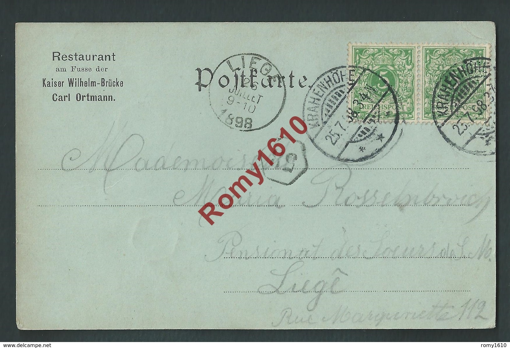 Allemagne. Gruss Aus Dem Bergischen  Lande. Kaiser Wilhelm-Brüche. Circulé En 1898.  Voir Les 2 Scans. - Remscheid