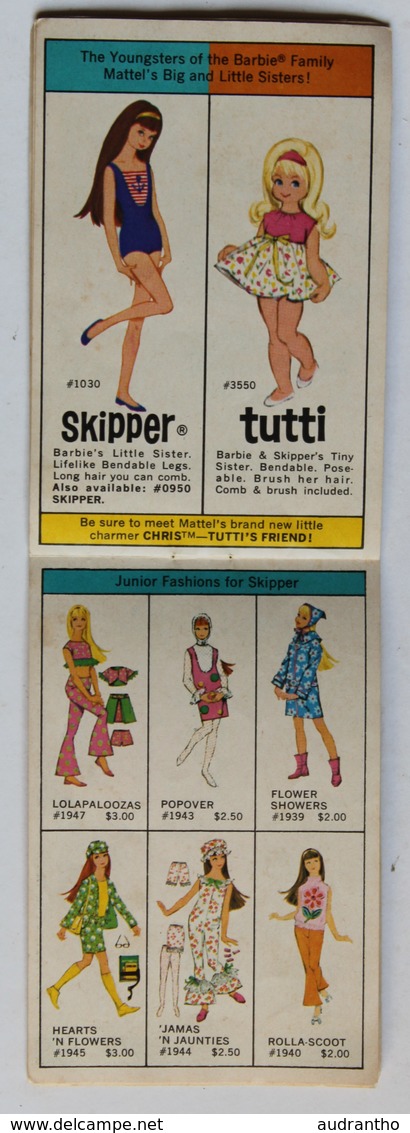 1966 ancien catalogue Barbie The World of Barbie Fashions by Mattel Book 1 poupée et accessoires Skipper Tutti