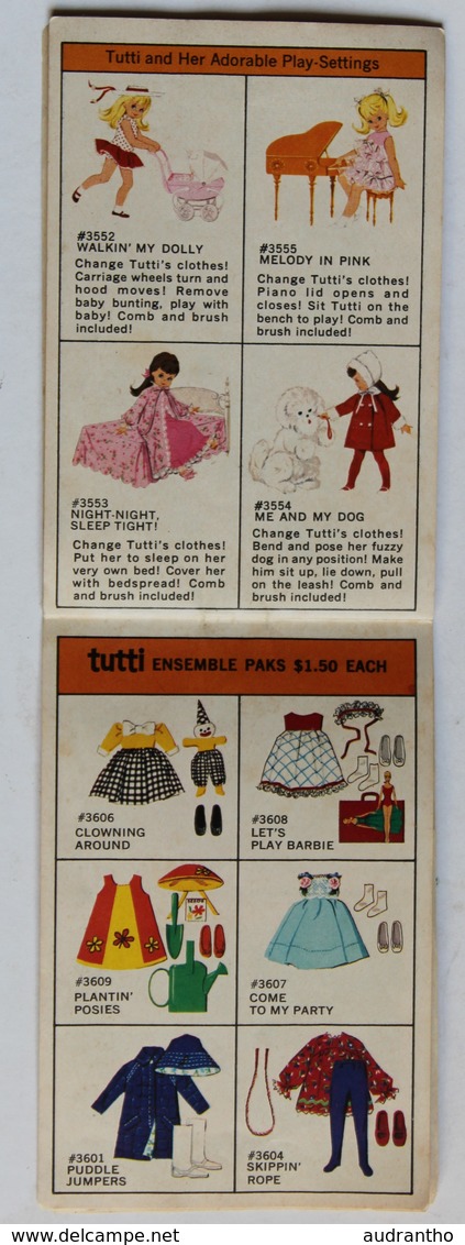 1966 ancien catalogue Barbie The World of Barbie Fashions by Mattel Book 1 poupée et accessoires Skipper Tutti