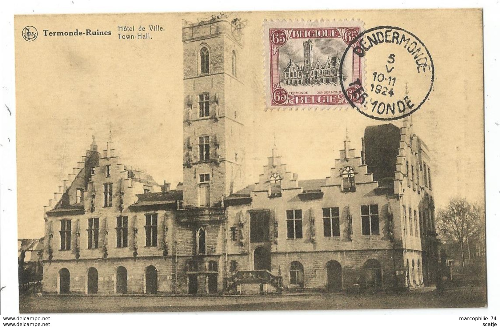 TERMONDE - Belgique;  65C  DENDERMONDE.  Carte MAXIMUM CARD MAX  05-V-1924 - 1905-1934