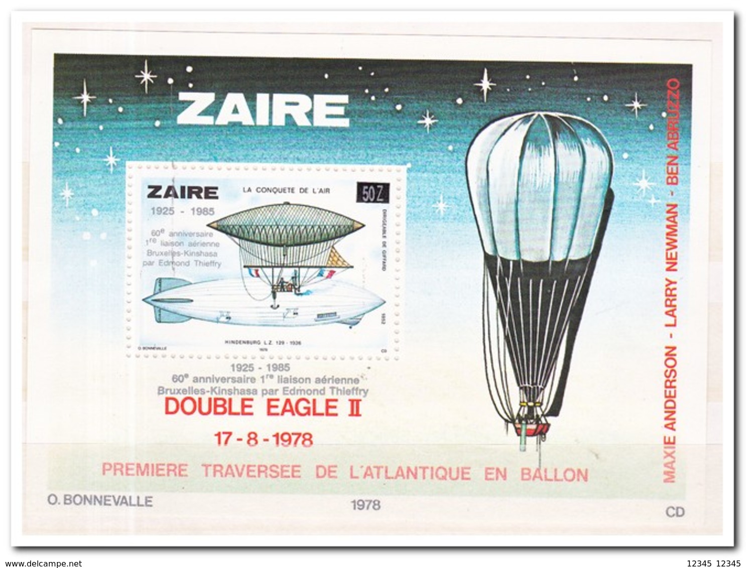 Zaïre 1985, Postfris MNH, Hot Air Balloon - Ongebruikt