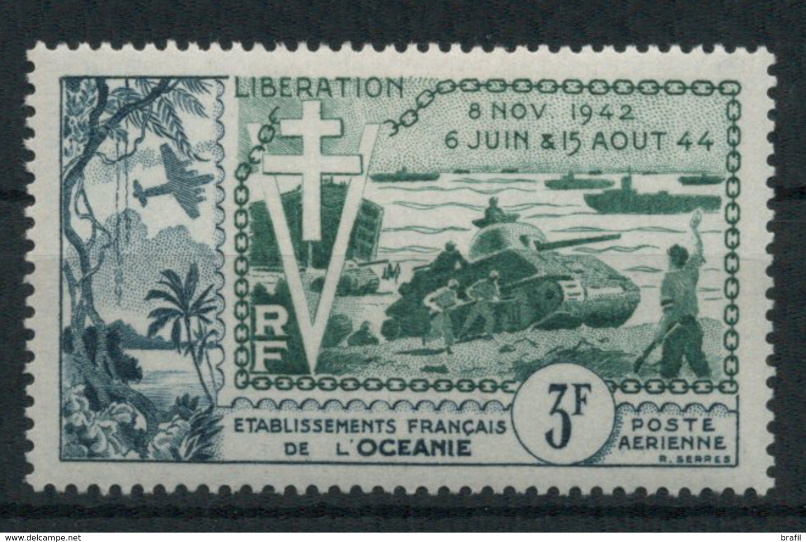 1942 Oceania, Posta Aerea Liberazione  , Serie Completa Nuova (*) Linguellata - Storia Postale