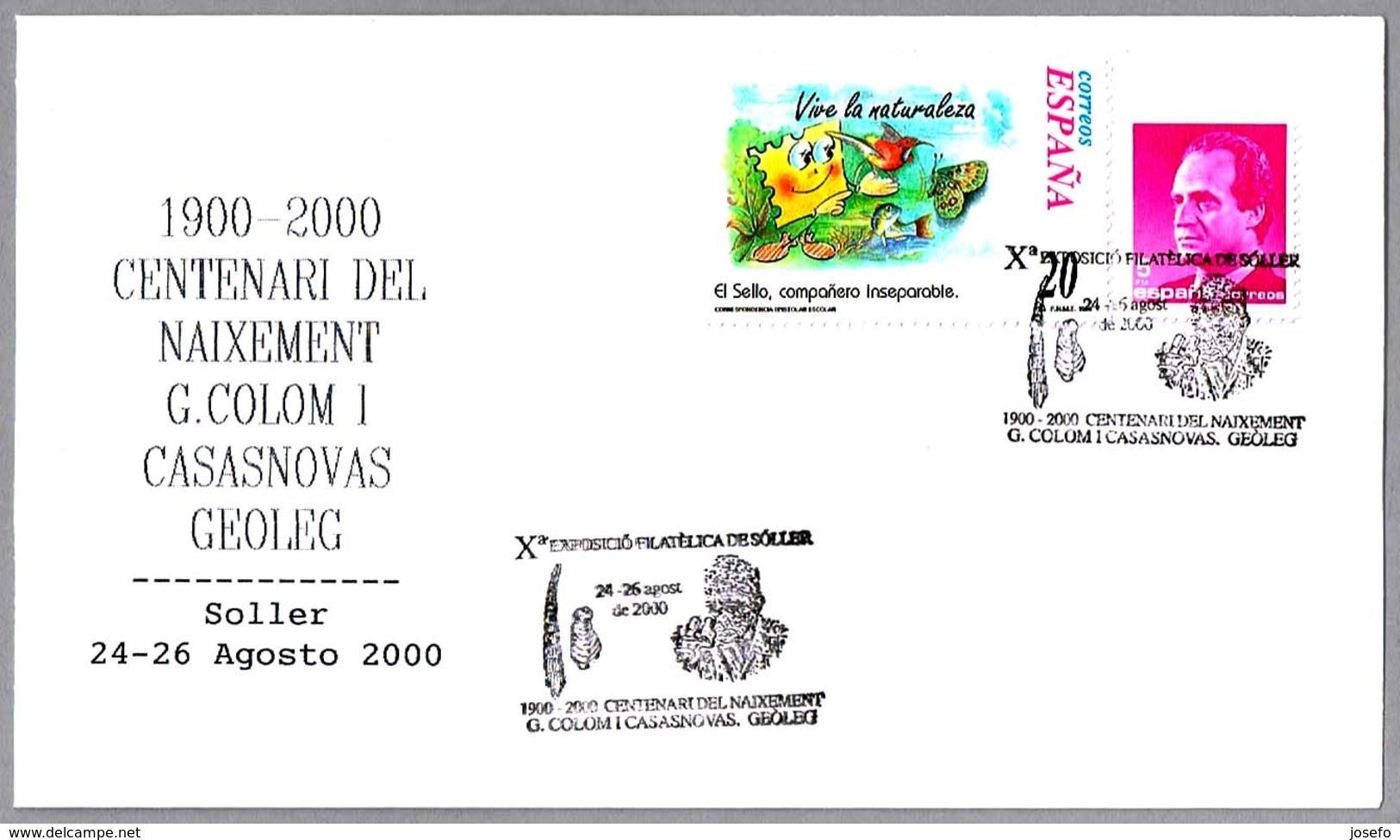 100 Años Nacimiento Geologo COLOM I CASASNOVAS. Soller, Baleares, 2000 - Otros & Sin Clasificación