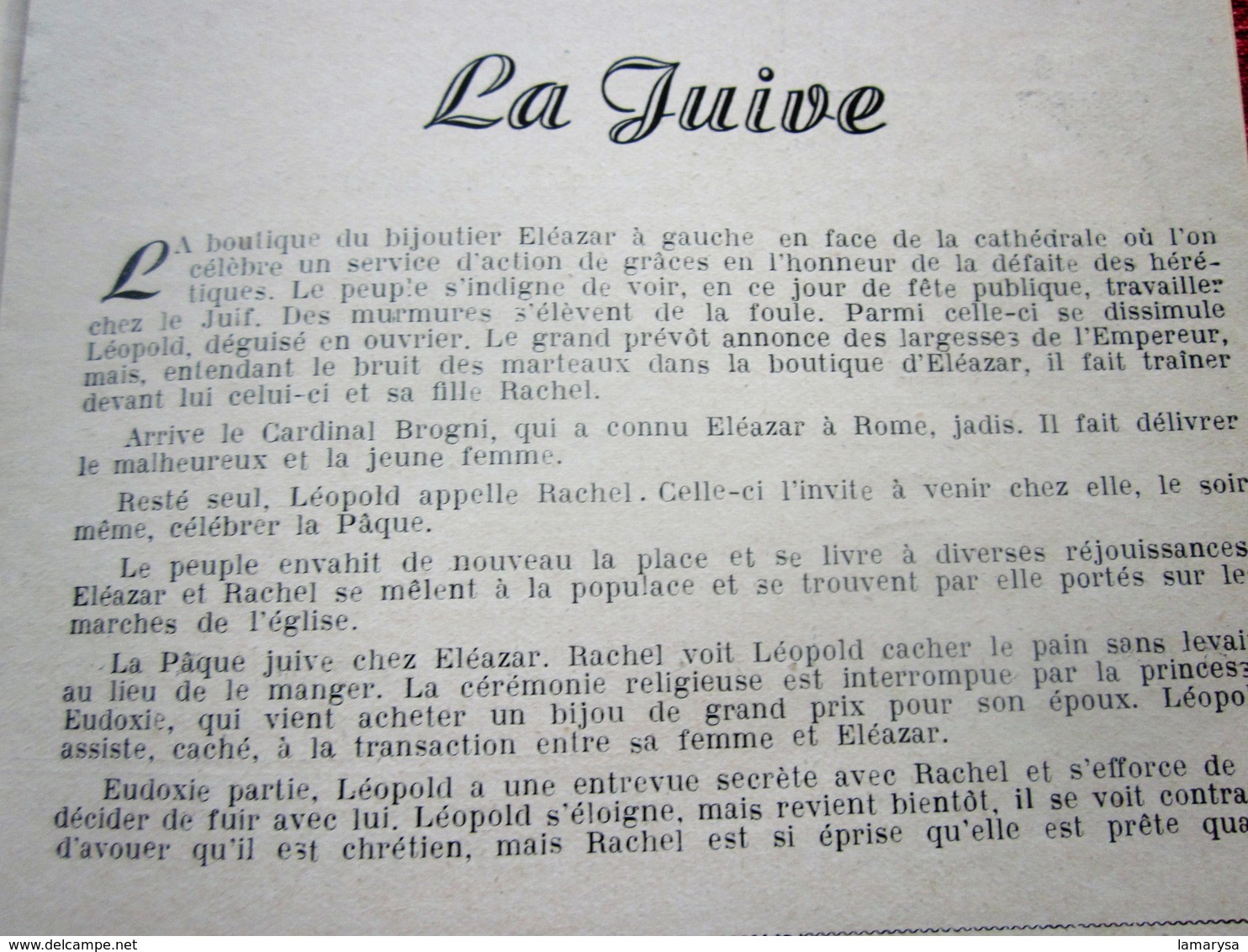 1947/48-LA JUIVE-VALSE DES BUVEURS-PROGRAMME OPÉRA de LYON-SPECTACLE-PHOTOS ARTISTES COMÉDIENS -ACTEURS-DANSE-PUBLICITÉ