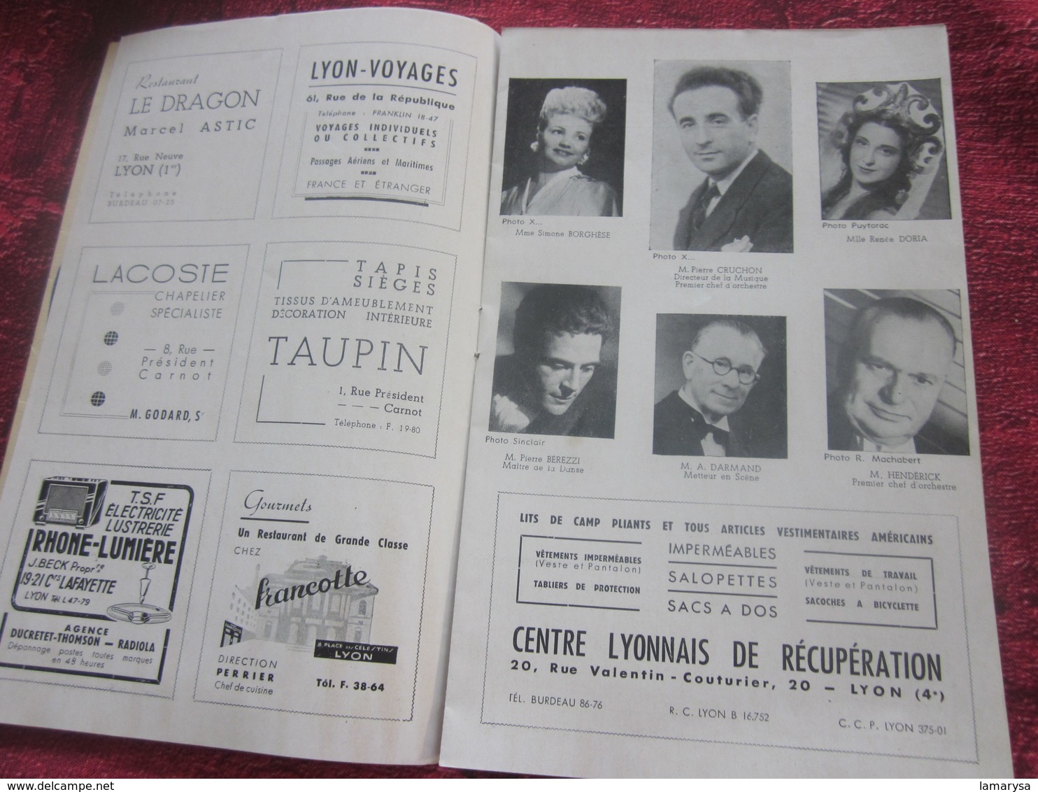 1947/48- OTHELLO -PROGRAMME OPÉRA De LYON-SPECTACLE-PHOTOS ARTISTES COMÉDIENS -ACTEURS-DANSE-PUBLICITÉ - Programmes