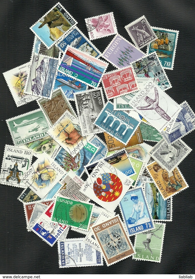 ISLANDE  = UN LOT DE 52 TIMBRES POSTE DIFFERENTS - Collections, Lots & Séries