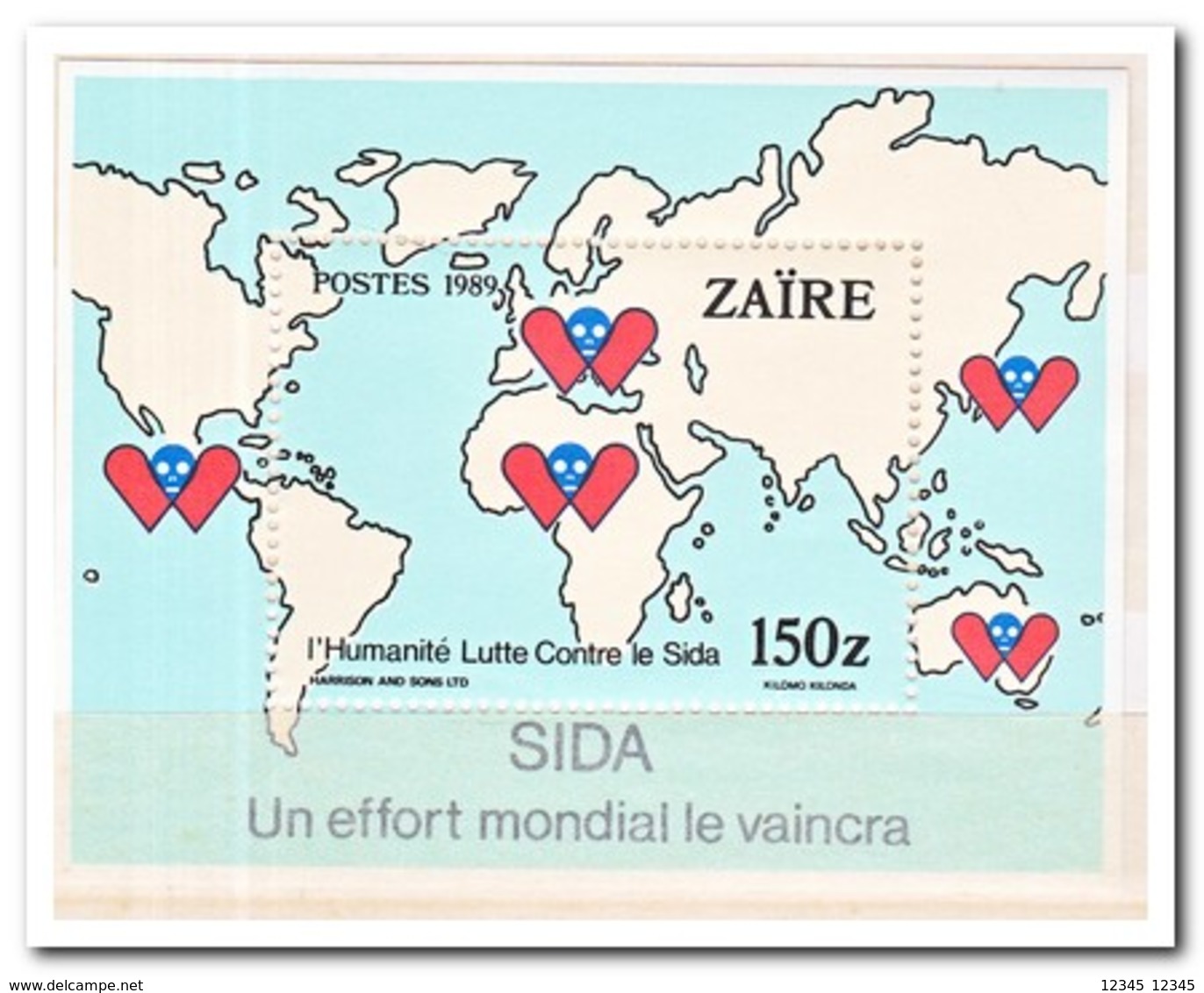 Zaïre 1990, Postfris MNH, Fight Against Aids - Ongebruikt
