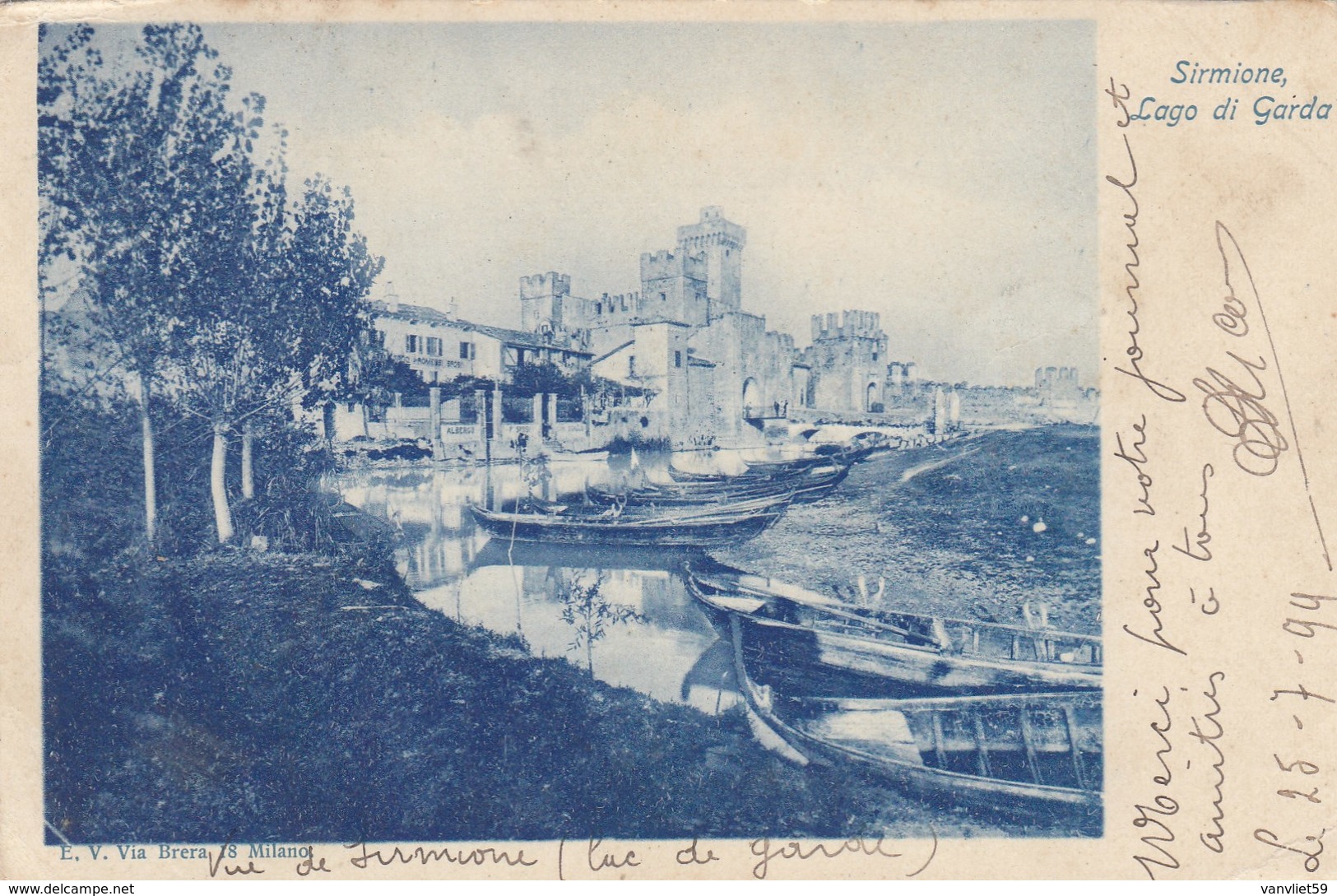 SIRMIONE-BRESCIA-LAGO DI GARDA-BELLA IMMAGINE FINE 800-CARTOLINA VIAGGIATA IL 25-7-1898 - Brescia