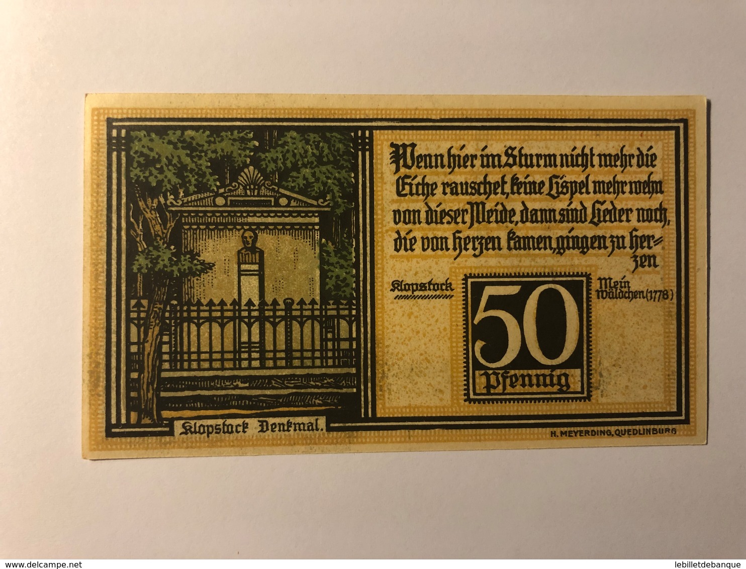 Allemagne Notgeld Quedlinburg 50 Pfennig - Collections