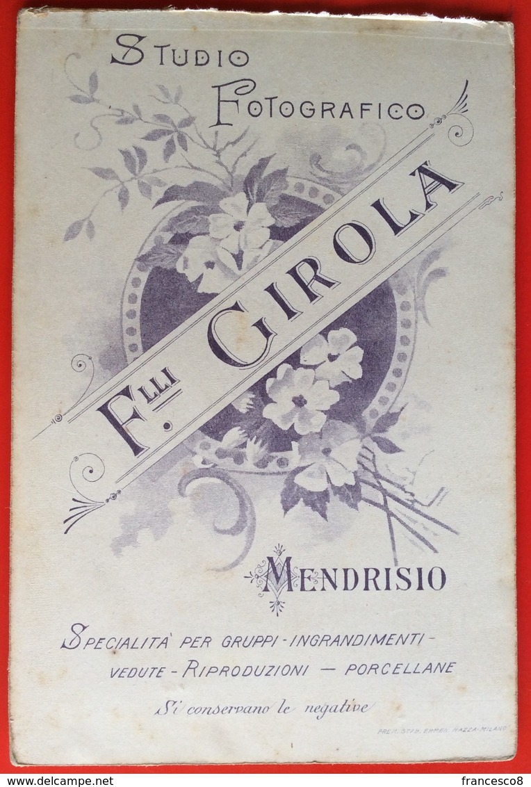 Bambino  STUDIO FOTOGRAFICO F.LLI GIROLA ... MENDRISIO Canton Ticino Svizzera - Antiche (ante 1900)