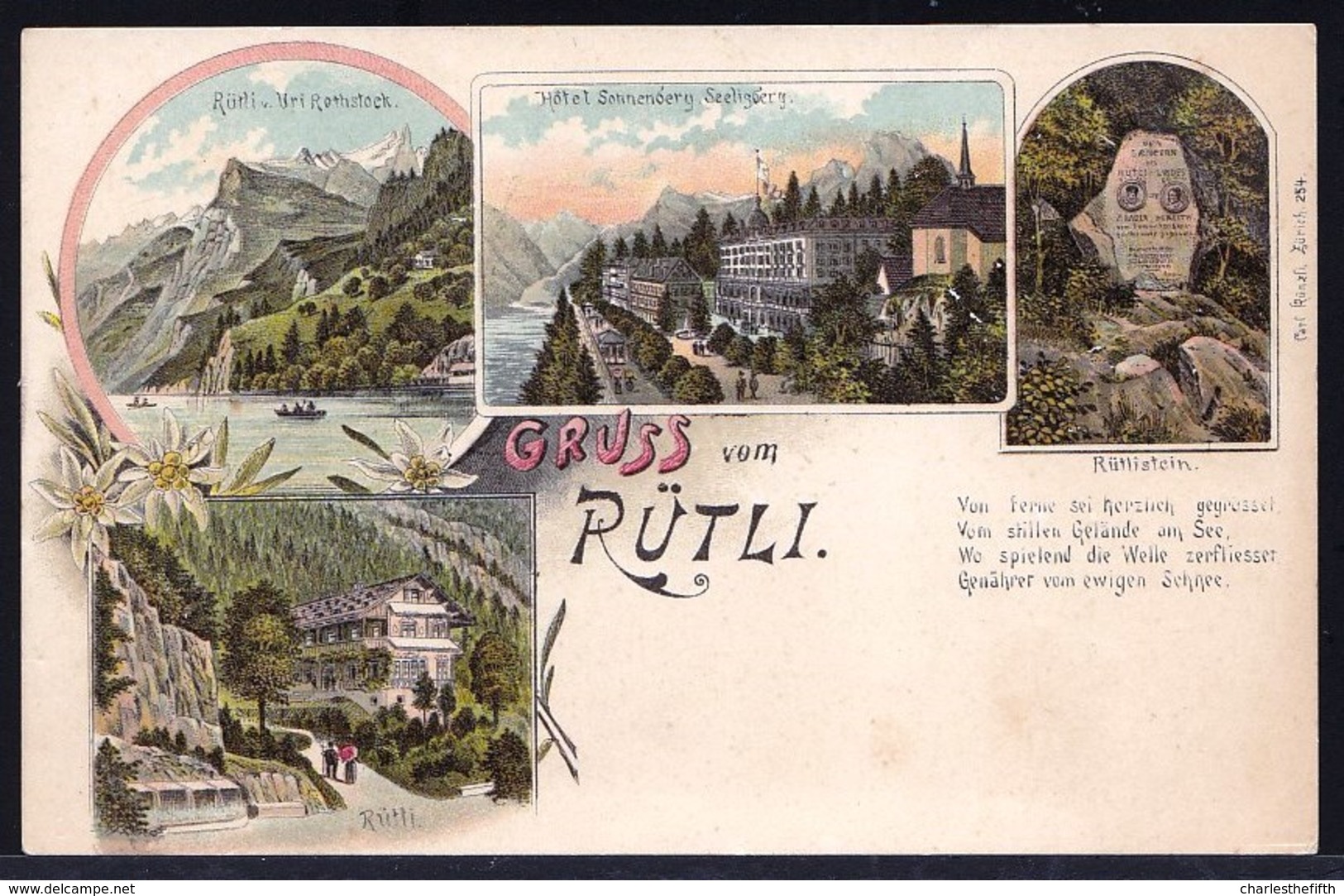 LITHO KARTE - GRUSS VON RUTLI - Carte Vierge - Superbe !! - Sonstige & Ohne Zuordnung