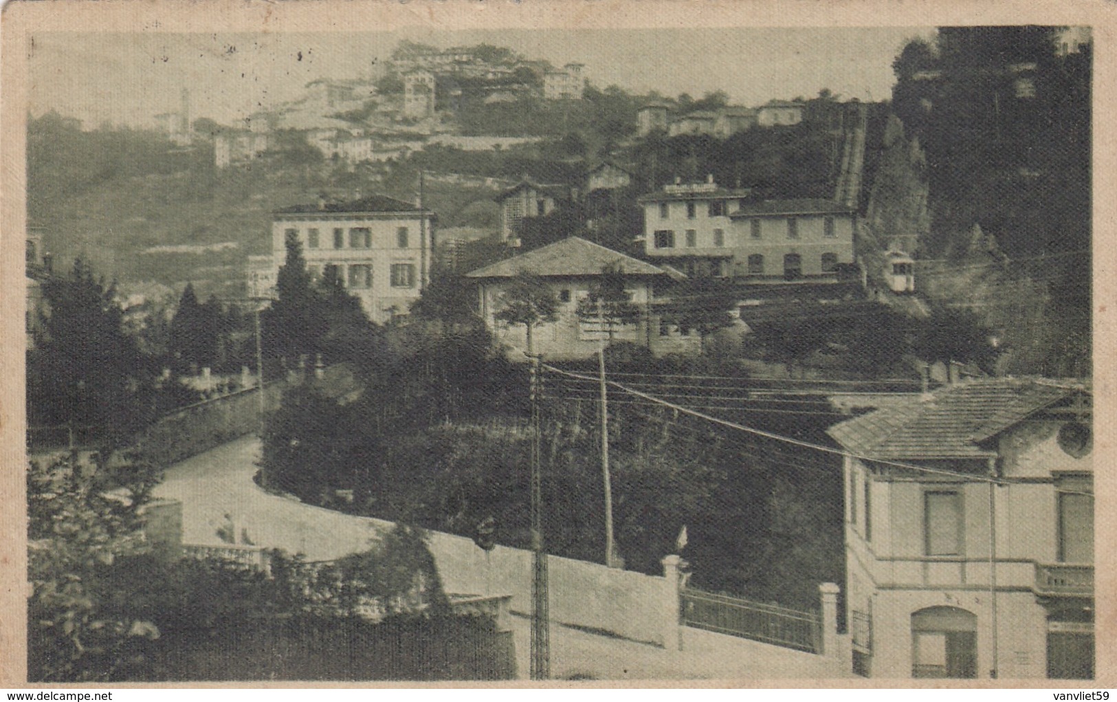 BERGAMO-FRUNICOLARE BORGO CANALE E SAN VIGILIO-CARTOLINA VIAGGIATA IL 23-12-1919 - Bergamo