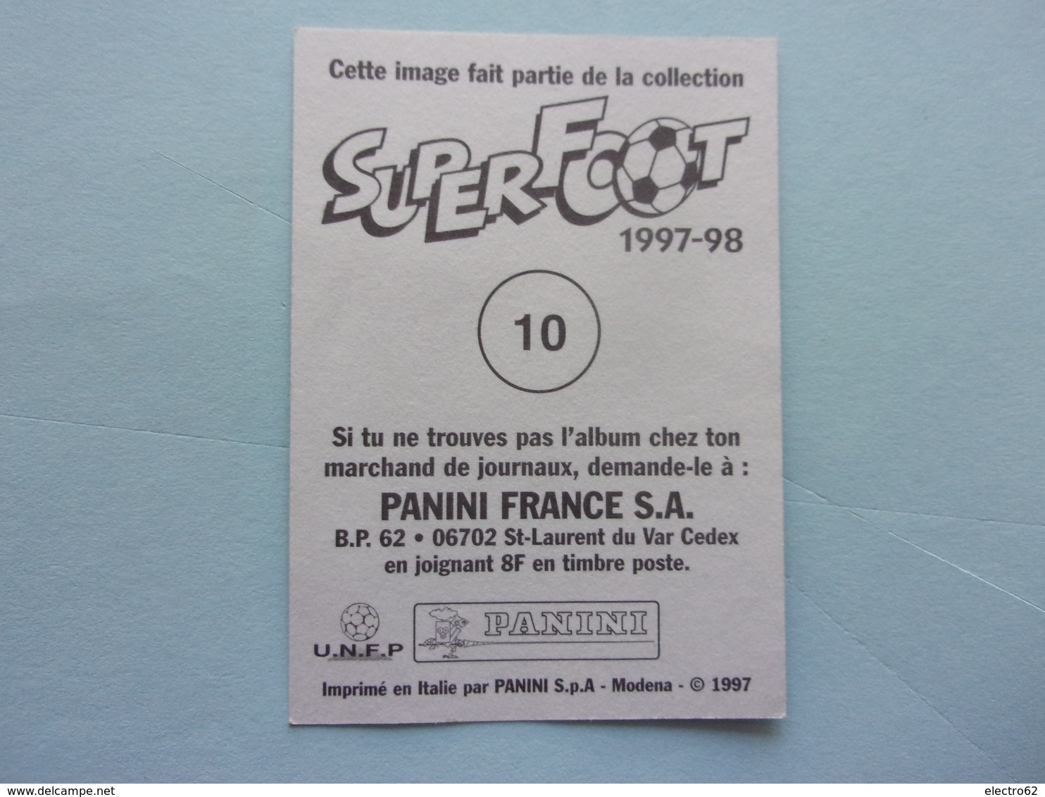 PANINI SUPERFOOT 1997-98 N°10 Marseille Bateau Ballon Football Boat Ship - Edition Française