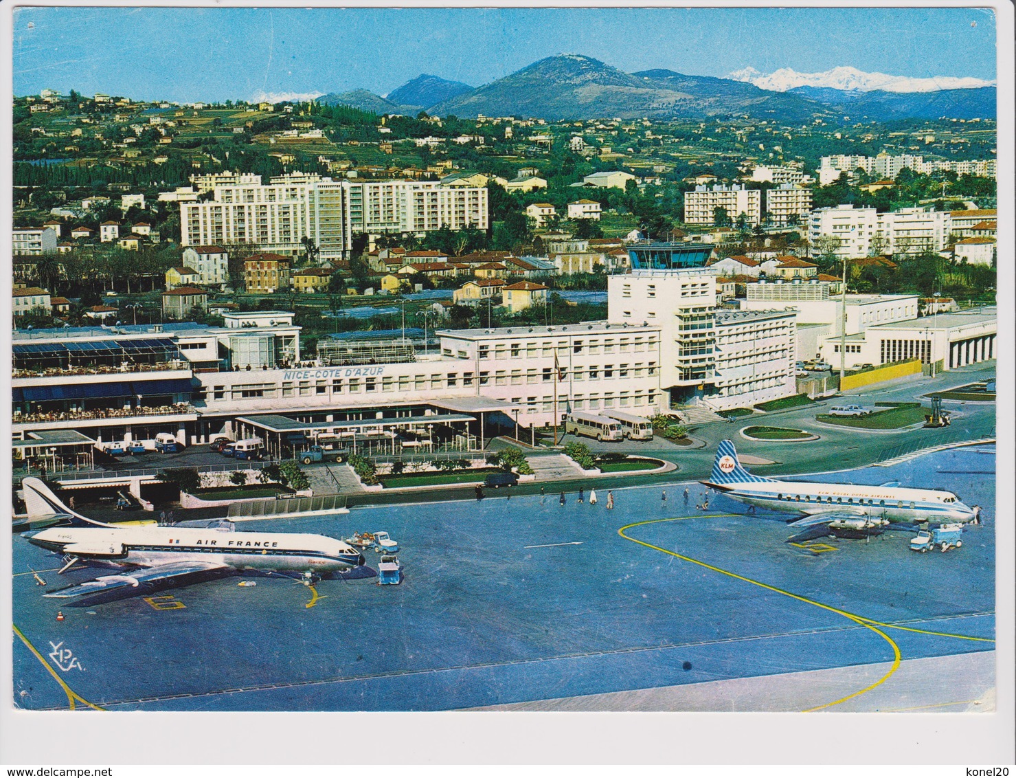 Vintage Rppc Air France Caravelle, KLM Vickers Viscount @ Nice Airport - 1919-1938: Between Wars