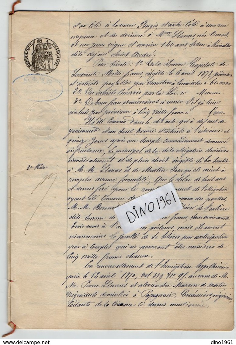 VP14.963 - PERPIGNAN - Acte De 1889 Concernant Des Immeubles Situés Sur La Commune D' ESPIRA - DE - L' AGLY - Manuscrits