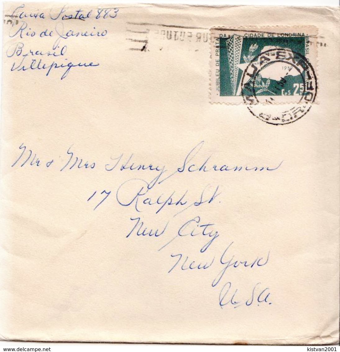 Postal History Cover: Brazil Stamp On Cover - Covers & Documents