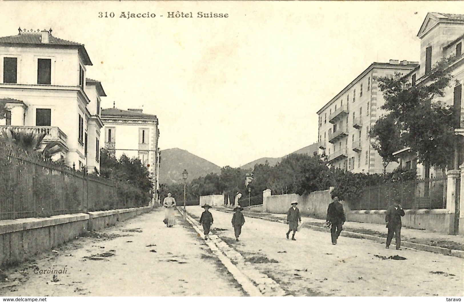 CORSE -- AJACCIO --  L'HOTEL SUISSE (sur Le Bd. Des Etrangers Avec Animation) - L. Cardinali - Ajaccio