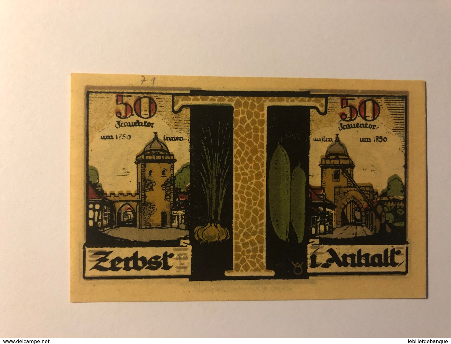 Allemagne Notgeld Zerbst 50 Pfennig - Collections