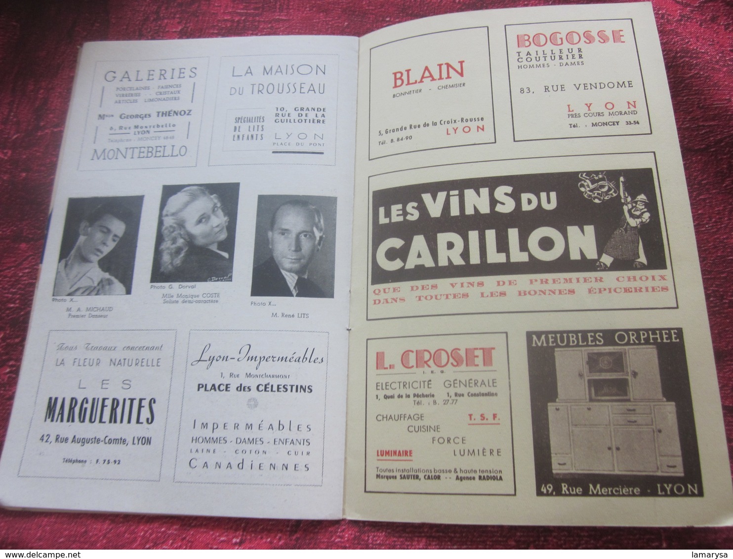 1947/48-LE ROI D'YS-DANSE BRETONNE PROGRAMME OPÉRA de LYON-SPECTACLE-PHOTOS ARTISTES COMÉDIENS -ACTEURS-DANSE-PUBLICITÉ