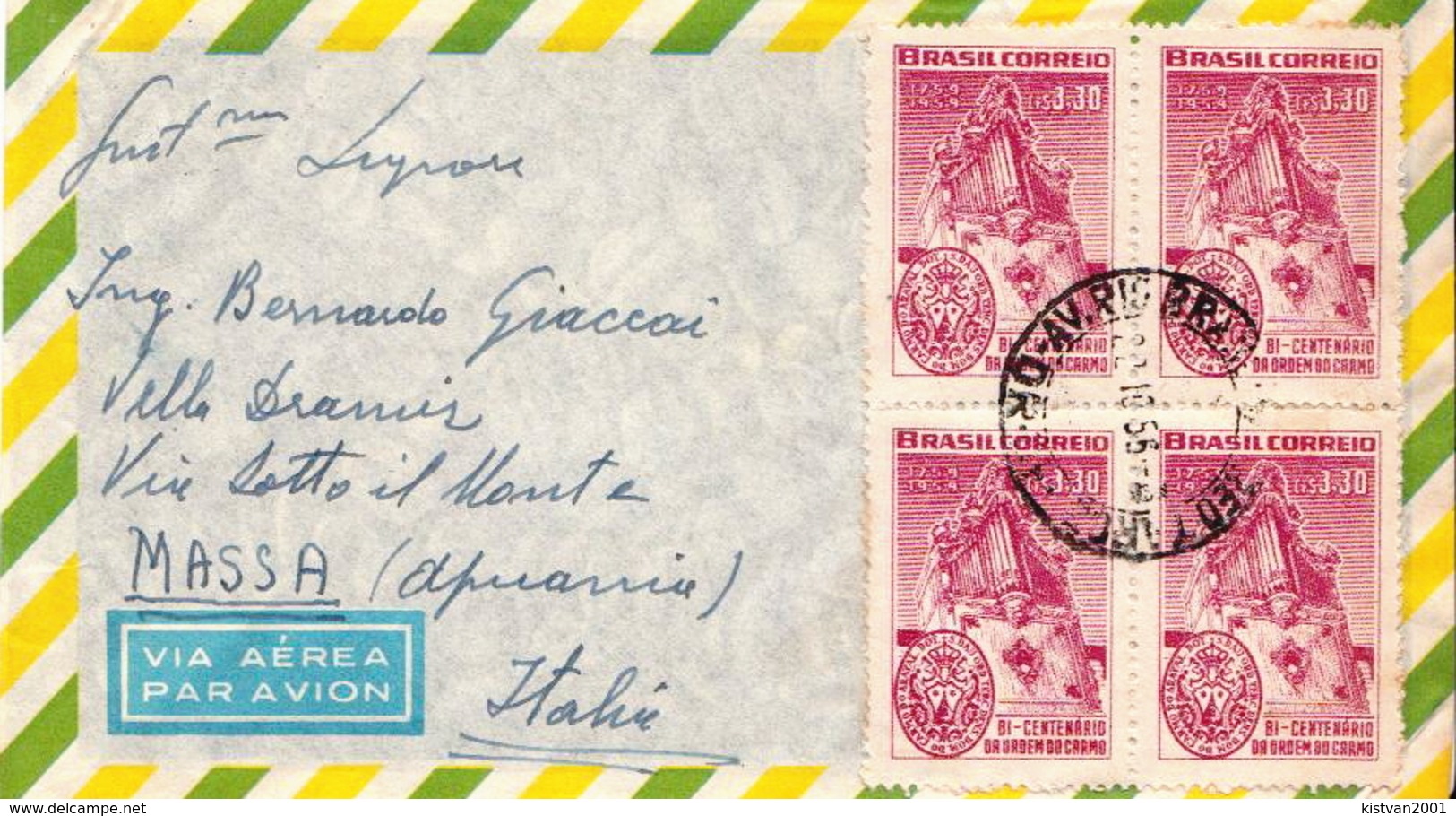 Postal History Cover: Brazil Stamps On Cover - Christianity