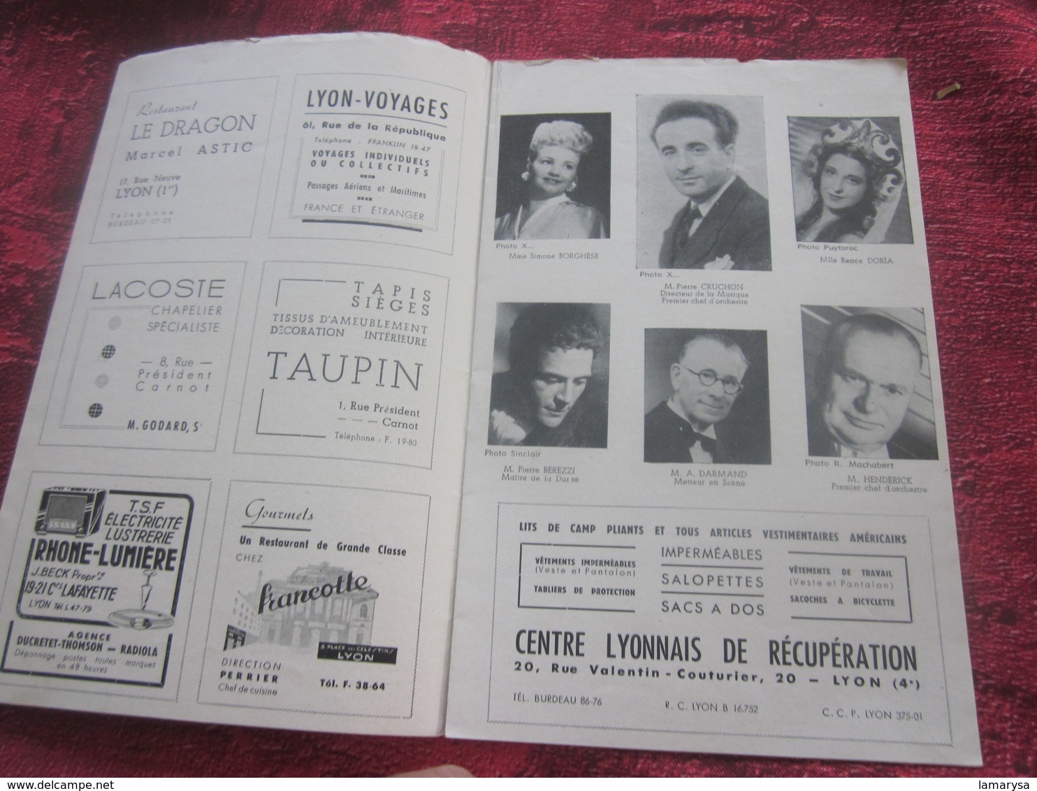 1947/48 -LA WALKYRIE--- PROGRAMME OPÉRA De LYON-SPECTACLE-PHOTOS ARTISTES COMÉDIENS -ACTEURS-DANSE-PUBLICITÉ - Programmes