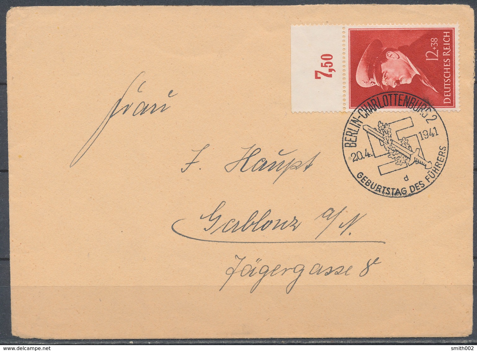 GERMANY - 3.REICH WWII - Cover From Berlin To Gablonz - Cachet "Geburtstag Des Fuhrer" 20.4.1941 - Lettres & Documents