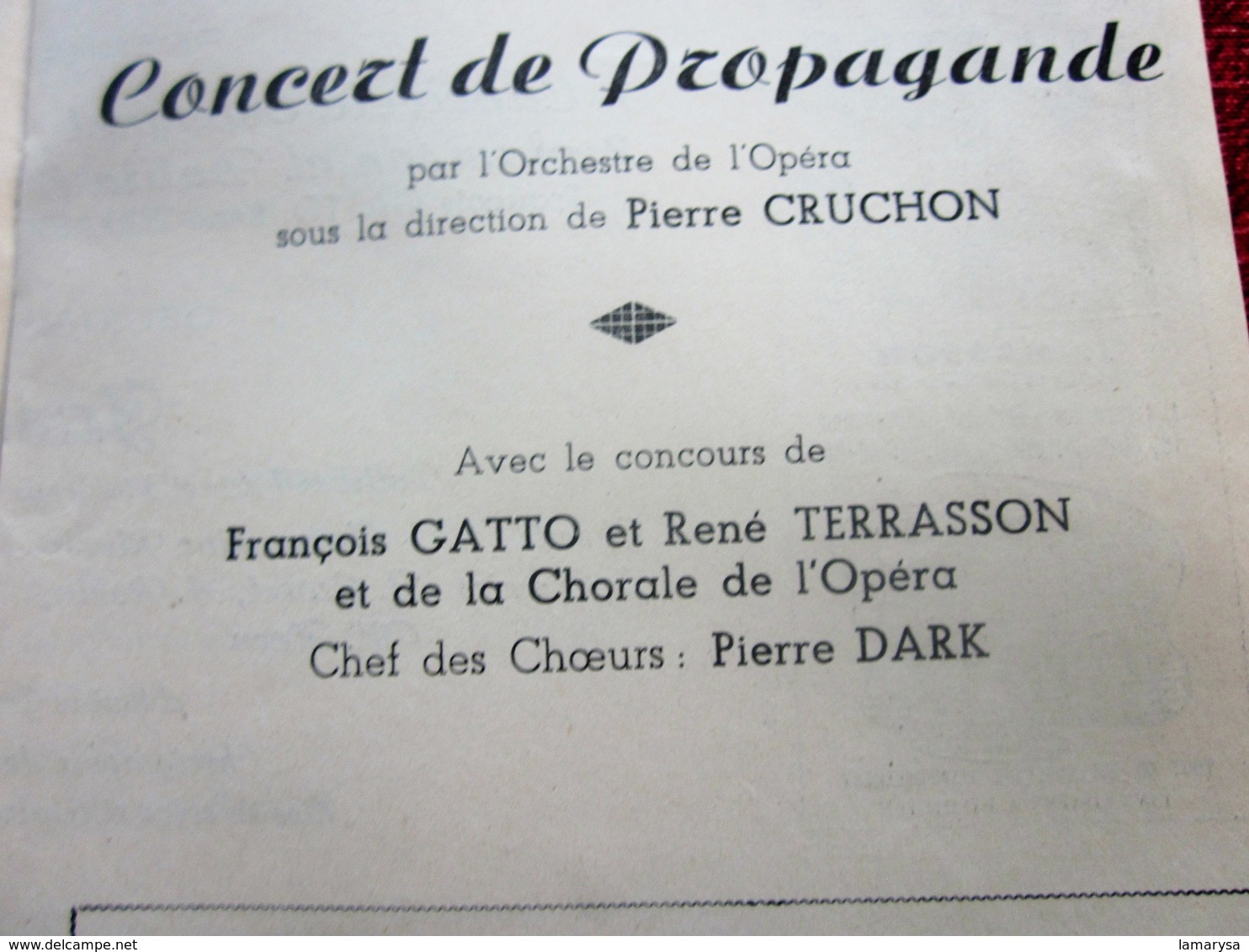 1947/48-JAVOTTE-CONCERT PROPAGANDE- PROGRAMME OPÉRA de LYON-SPECTACLE-PHOTOS ARTISTES COMÉDIENS -ACTEURS-DANSE-PUBLICITÉ