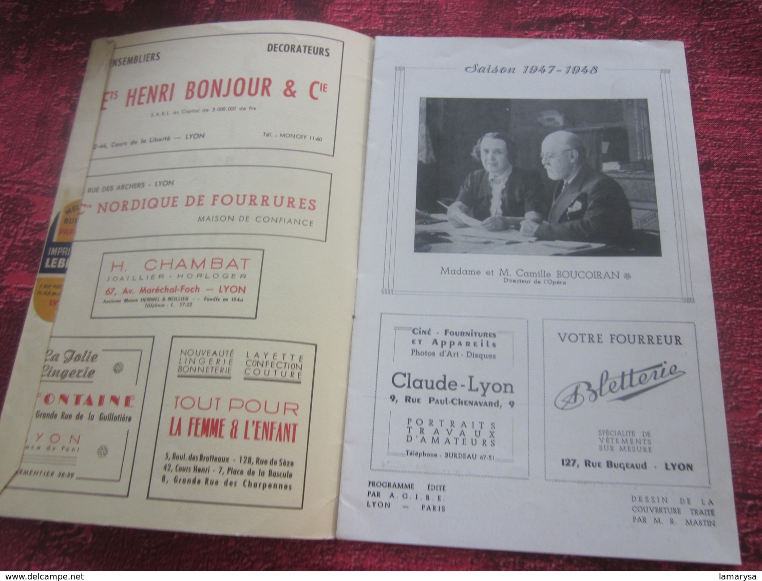 1947/48-LA WALKYRIE- ORCHESTRE -- PROGRAMME OPÉRA De LYON-SPECTACLE-PHOTOS ARTISTES COMÉDIENS -ACTEURS-DANSE-PUBLICITÉ - Programma's