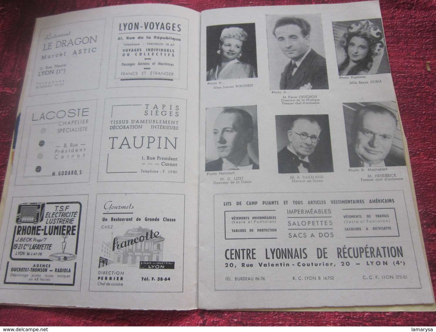 1947/48-RIGOLETTO -LA PERIGOURDINE- PROGRAMME OPÉRA De LYON-SPECTACLE-PHOTOS ARTISTE COMÉDIENS -ACTEURS-DANSE-PUBLICITÉ - Programmes