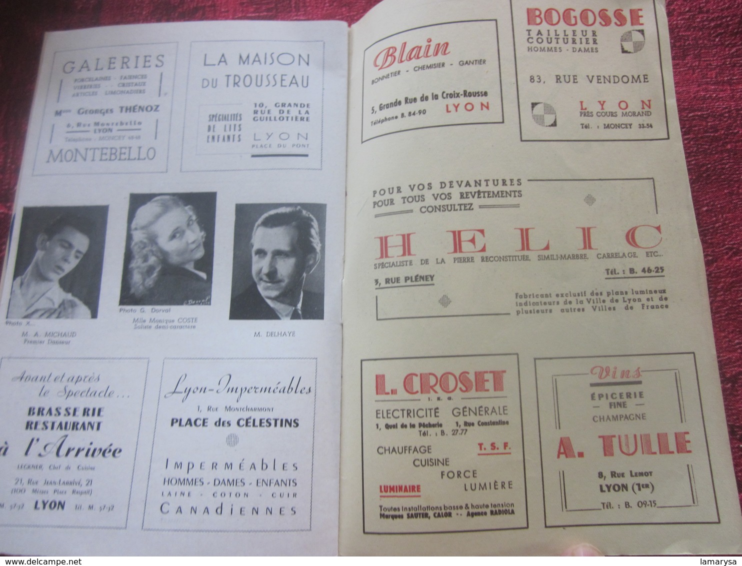 1947/48-RIGOLETTO -LA PERIGOURDINE- PROGRAMME OPÉRA de LYON-SPECTACLE-PHOTOS ARTISTE COMÉDIENS -ACTEURS-DANSE-PUBLICITÉ