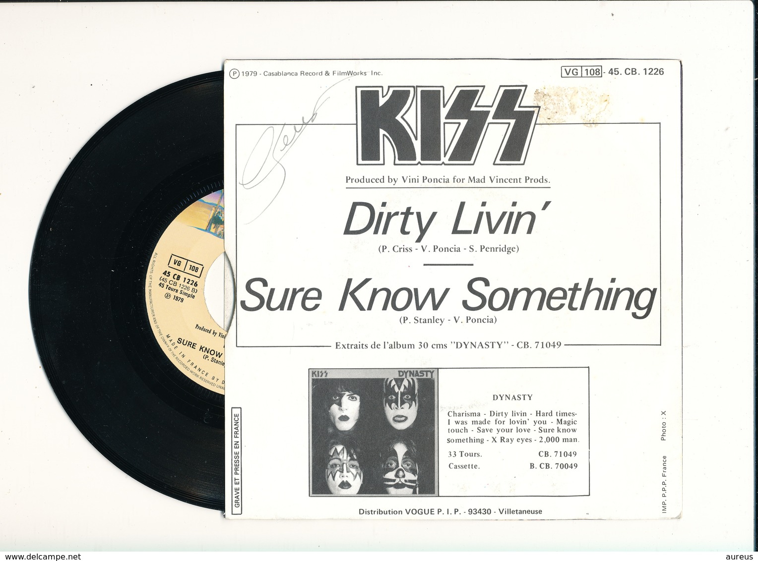 KISS " DIRTY LIVIN " Disque CASABLANCA 1979    TRES BON ETAT !! - Rock