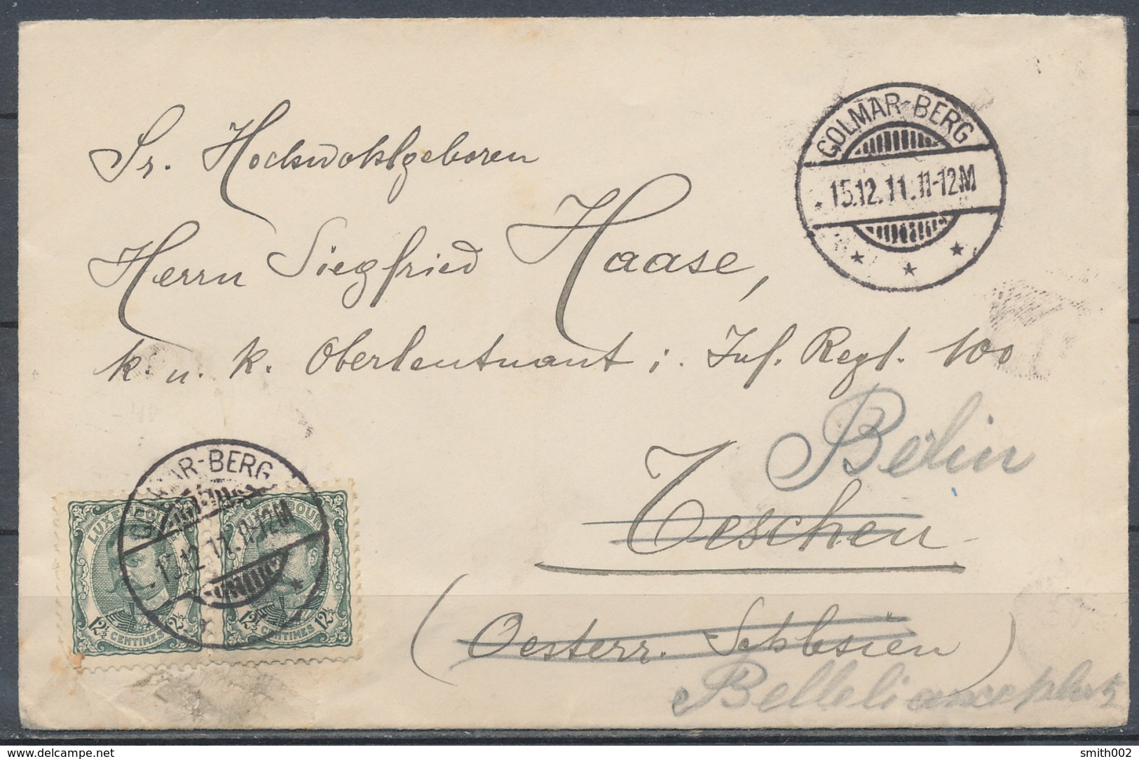 LUXEMBOURG - Cover 1911 - 1906 Guillermo IV