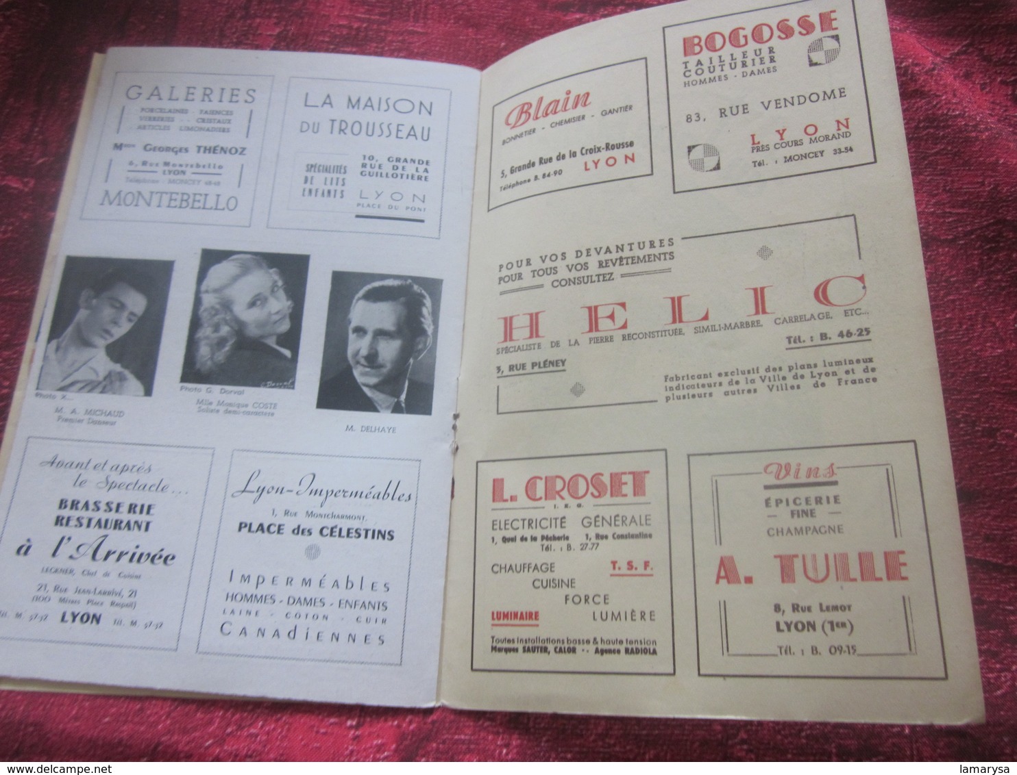 1947/48- RIGOLETTO -LA PERIGOURDINE -PROGRAMME OPÉRA de LYON-SPECTACLE-PHOTOS ARTISTE COMÉDIENS -ACTEURS-DANSE-PUBLICITÉ