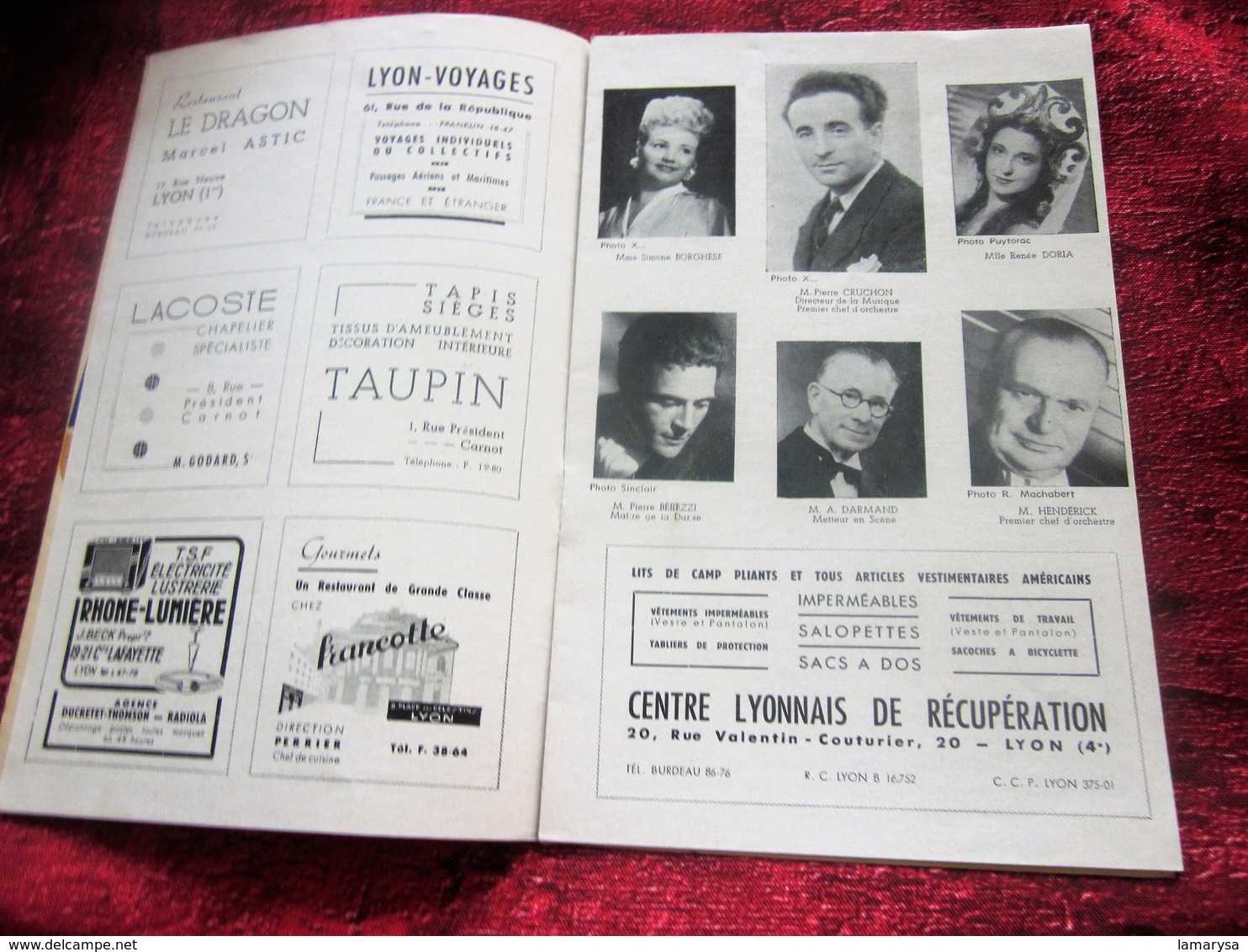 1947/48- LES CONTES D'HOFFMANN- PROGRAMME OPÉRA De LYON-SPECTACLE-PHOTOS ARTISTE COMÉDIENS -ACTEURS-DANSE-PUBLICITÉ - Programmes