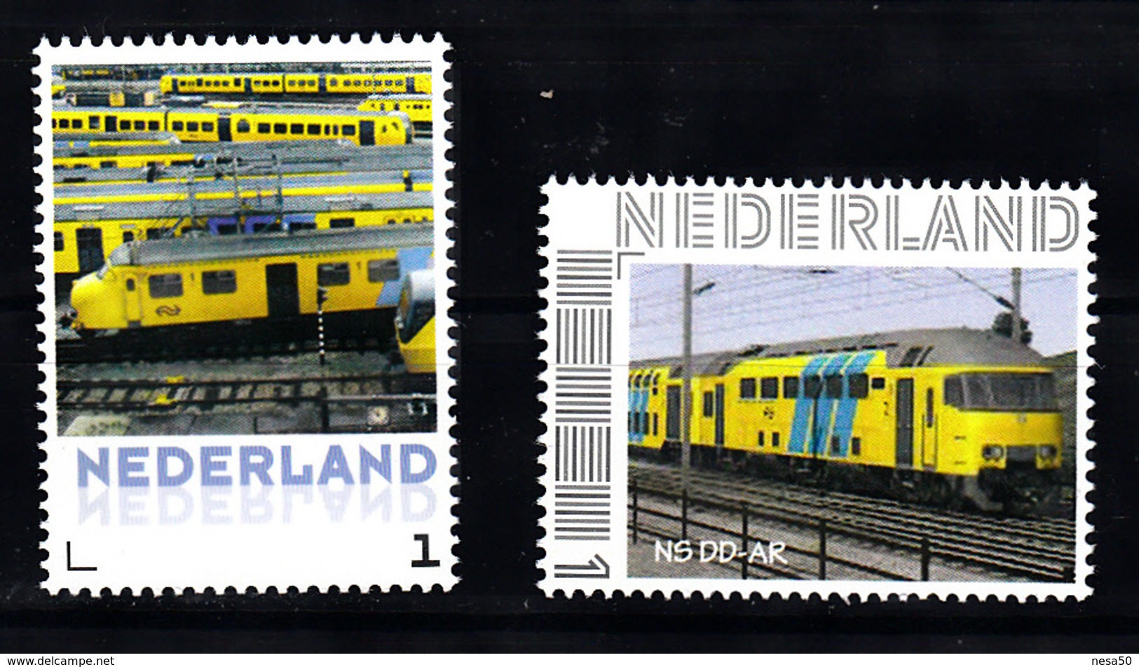 Trein, Train, Eisenbahn, Nederland Persoonlijke Zegel: NS Parkeren + NS DD - AR - Treinen